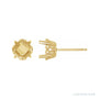 Sapphire Row Cushion 4-Prong Butterfly Scroll Stud Earrings setting in 14K Yellow Gold, shown with a center stone (sold separately)