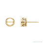 Sapphire Row Round Bezel-Set Stud Earrings setting in 14K Yellow Gold, shown with a center stone (sold separately)