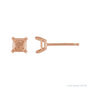 Sapphire Row Square Double Claw-Prong Stud Earrings setting in 14K Rose Gold, shown with a center stone (sold separately)