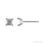 Sapphire Row Square Double Claw-Prong Stud Earrings setting in 14K White Gold, shown with a center stone (sold separately)
