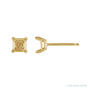 Sapphire Row Square Double Claw-Prong Stud Earrings setting in 14K Yellow Gold, shown with a center stone (sold separately)