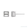 Sapphire Row Square Bezel-Set Stud Earrings setting in 14K White Gold, shown with a center stone (sold separately)