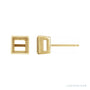 Sapphire Row Square Bezel-Set Stud Earrings setting in 14K Yellow Gold, shown with a center stone (sold separately)