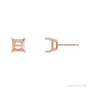 Sapphire Row Square 4-Prong Claw Stud Earrings setting in 14K Rose Gold, shown with a center stone (sold separately)