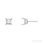 Sapphire Row Square 4-Prong Claw Stud Earrings setting in 14K White Gold, shown with a center stone (sold separately)
