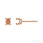 Sapphire Row Oval 4-Prong Pre-Notched Stud Earrings setting in 14K Rose Gold, shown with a center stone (sold separately)