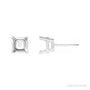 Sapphire Row Cushion 4-Prong Pre-Notched Earrings setting in 14K White Gold, shown with a center stone (sold separately)