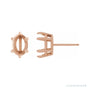 Sapphire Row Oval 6-Claw Prong Stud Earrings setting in 14K Rose Gold, shown with a center stone (sold separately)