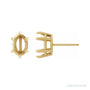 Sapphire Row Oval 6-Claw Prong Stud Earrings setting in 14K Yellow Gold, shown with a center stone (sold separately)