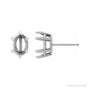 Sapphire Row Oval 6-Claw Prong Stud Earrings setting in Platinum, shown with a center stone (sold separately)