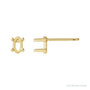 Sapphire Row Oval 4-Prong Cabochon Earrings setting in 14K Yellow Gold, shown with a center stone (sold separately)