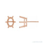 Sapphire Row Oval 6-Prong Stud Earrings setting in 14K Rose Gold, shown with a center stone (sold separately)