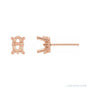 Sapphire Row Oval 4-Prong Scroll® Stud Earrings setting in 14K Rose Gold, shown with a center stone (sold separately)