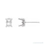 Sapphire Row Oval 4-Prong Scroll® Stud Earrings setting in 14K White Gold, shown with a center stone (sold separately)