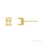 Sapphire Row Oval 4-Prong Scroll® Stud Earrings setting in 14K Yellow Gold, shown with a center stone (sold separately)