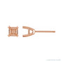 Sapphire Row Asscher Split-Prong Stud Earrings setting in 14K Rose Gold, shown with a center stone (sold separately)