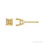 Sapphire Row Asscher Split-Prong Stud Earrings setting in 14K Yellow Gold, shown with a center stone (sold separately)