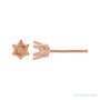 Sapphire Row Round 6-Prong Crown Stud Earrings setting in 14K Rose Gold, shown with a center stone (sold separately)
