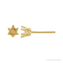 Sapphire Row Round 6-Prong Crown Stud Earrings setting in 14K Yellow Gold, shown with a center stone (sold separately)