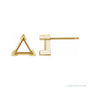 Sapphire Row Triangle 3-Prong V-End Earrings setting in 14K Yellow Gold, shown with a center stone (sold separately)