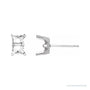 Sapphire Row Emerald 4-Prong Scroll® Stud Earrings setting in 14K White Gold, shown with a center stone (sold separately)