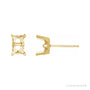 Sapphire Row Emerald 4-Prong Scroll® Stud Earrings setting in 14K Yellow Gold, shown with a center stone (sold separately)