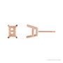 Sapphire Row Emerald 4-Prong Stud Earrings setting in 14K Rose Gold, shown with a center stone (sold separately)