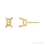 Sapphire Row Emerald 4-Prong Stud Earrings setting in 14K Yellow Gold, shown with a center stone (sold separately)