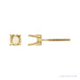 Sapphire Row Round 4-Prong Stud Earrings setting in 14K Yellow Gold, shown with a center stone (sold separately)