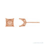 Sapphire Row Square 4-Prong Woven Stud Earrings setting in 14K Rose Gold, shown with a center stone (sold separately)