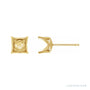 Sapphire Row Square 4-Prong Woven Stud Earrings setting in 14K Yellow Gold, shown with a center stone (sold separately)