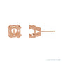 Sapphire Row Round Split 4-Prong Stud Earrings setting in 14K Rose Gold, shown with a center stone (sold separately)