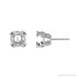Sapphire Row Round Split 4-Prong Stud Earrings setting in Platinum, shown with a center stone (sold separately)