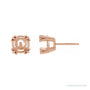 Sapphire Row Round 4-Prong Claw Stud Earrings setting in 14K Rose Gold, shown with a center stone (sold separately)