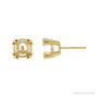 Sapphire Row Round 4-Prong Claw Stud Earrings setting in 14K Yellow Gold, shown with a center stone (sold separately)