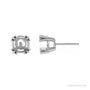 Sapphire Row Round 4-Prong Claw Stud Earrings setting in Platinum, shown with a center stone (sold separately)