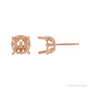 Sapphire Row Round 4-Prong Fleur-de-lis Stud Earrings setting in 14K Rose Gold, shown with a center stone (sold separately)