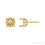 Sapphire Row Round 4-Prong Fleur-de-lis Stud Earrings setting in 14K Yellow Gold, shown with a center stone (sold separately)