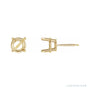 Sapphire Row Round 4-Prong Stud Earrings setting in 14K Yellow Gold, shown with a center stone (sold separately)