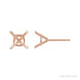 Sapphire Row Cushion 4-Prong Cocktail-Style Earrings setting in 14K Rose Gold, shown with a center stone (sold separately)