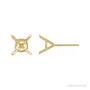 Sapphire Row Cushion 4-Prong Cocktail-Style Earrings setting in 14K Yellow Gold, shown with a center stone (sold separately)