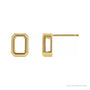 Sapphire Row Emerald Solitaire Earrings setting in 14K Yellow Gold, shown with a center stone (sold separately)