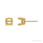 Sapphire Row Cushion 4-Prong Claw-Prong Stud Earrings setting in 14K Yellow Gold, shown with a center stone (sold separately)