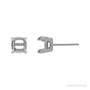 Sapphire Row Cushion 4-Prong Claw-Prong Stud Earrings setting in Platinum, shown with a center stone (sold separately)