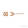 Sapphire Row Round 4-Prong Stud Earrings setting in 14K Rose Gold, shown with a center stone (sold separately)