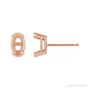 Sapphire Row Half-Bezel Solitaire Stud Earrings setting in 14K Rose Gold, shown with a center stone (sold separately)