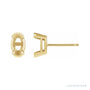 Sapphire Row Half-Bezel Solitaire Stud Earrings setting in 14K Yellow Gold, shown with a center stone (sold separately)