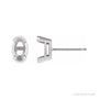 Sapphire Row Half-Bezel Solitaire Stud Earrings setting in Platinum, shown with a center stone (sold separately)