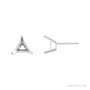 Sapphire Row Triangle 3-Prong Stud Earrings setting in Platinum, shown with a center stone (sold separately)