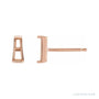 Sapphire Row Tapered Baguette Stud Earrings setting in 14K Rose Gold, shown with a center stone (sold separately)